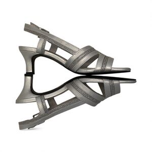 NEW Easy Street Silver Strappy Heels 6M